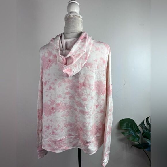 ANNE KLEIN SPORT TIE DYE PULLOVER DRAWSTRING OVERSIZED BOXY STRETCHY HOODIE L - Picture 10 of 12